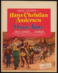 2y396 HANS CHRISTIAN ANDERSEN WC '53 art of Danny Kaye playing w/invisible flute w/story characters