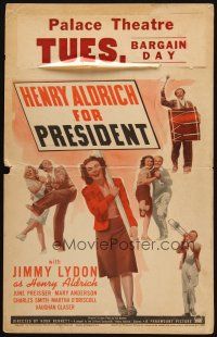 2y410 HENRY ALDRICH FOR PRESIDENT WC '41 Jimmy Lydon's first time in the title role!