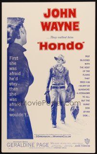 2y725 HONDO Benton REPRO WC '90s John Wayne was a stranger to all but the surly dog at his side!