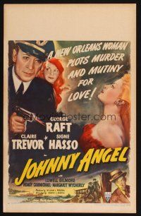 2y445 JOHNNY ANGEL WC '45 George Raft & sexy French Claire Trevor in New Orleans!