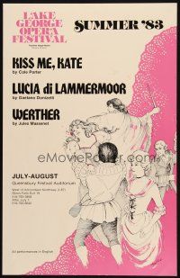 2y462 LAKE GEORGE OPERA FESTIVAL stage play WC '83 cool artwork by Peggy Reid, Cole Porter!