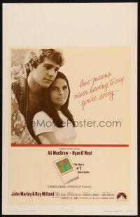 2y483 LOVE STORY WC '70 great romantic close up of Ali MacGraw & Ryan O'Neal!