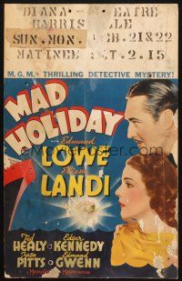 2y488 MAD HOLIDAY WC '36 Edmund Lowe & pretty Elissa Landi in MGM's thrilling detective mystery!