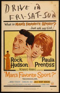 2y505 MAN'S FAVORITE SPORT WC '64 fake fishing expert Rock Hudson falls in love w/Paula Prentiss!