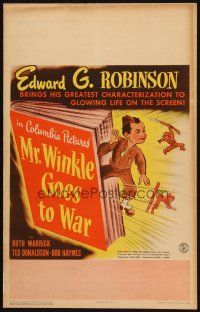 2y524 MR. WINKLE GOES TO WAR WC '44 art of Edward G. Robinson jumping from Theodore Pratt novel!