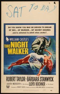 2y533 NIGHT WALKER WC '65 William Castle, Reynold Brown art of monster & sexy near-naked girl!