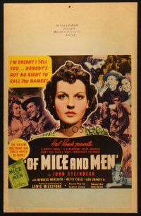2y535 OF MICE & MEN WC '40 different ad campaign pushing Betty Field as denying she's bad!