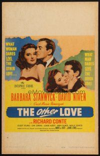 2y542 OTHER LOVE WC '47 David Niven gave Barbara Stanwyck love but Conte gave her the other kind!