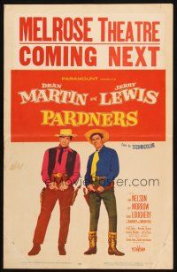 2y546 PARDNERS WC '56 great full-length image of cowboys Jerry Lewis & Dean Martin!