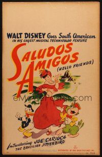 2y590 SALUDOS AMIGOS WC '44 Disney, Donald Duck & Joe Carioca with sexy senorita!