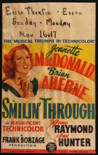 2y618 SMILIN' THROUGH WC '41 artwork of Jeanette MacDonald, directed by Frank Borzage!