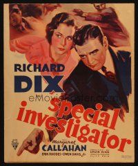 2y628 SPECIAL INVESTIGATOR WC '36 Richard Dix avenges his brother, from Erle Stanley Gardner book!
