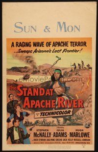 2y634 STAND AT APACHE RIVER WC '53 a raging wave of Apache terror sweeps across Arizona!