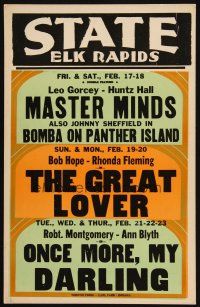 2y637 STATE THEATRE local theater WC '49 Master Minds, The Great Lover, Once More My Darling!