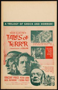 2y651 TALES OF TERROR Benton WC '62 great images of Peter Lorre, Vincent Price & Basil Rathbone!