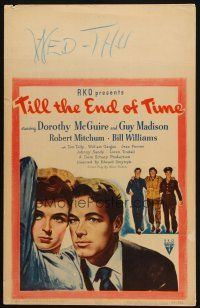 2y671 TILL THE END OF TIME WC '46 Dorothy McGuire, Guy Madison, early Robert Mitchum