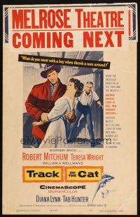 2y680 TRACK OF THE CAT WC '54 Robert Mitchum & Teresa Wright in a startling love story!