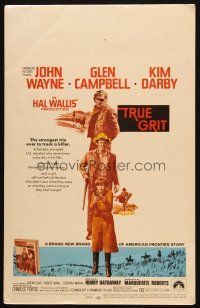 2y684 TRUE GRIT WC '69 John Wayne as Rooster Cogburn, Kim Darby, Glen Campbell