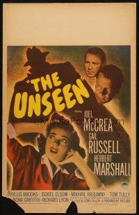 2y692 UNSEEN WC '44 Joel McCrea, Gail Russell, menace more deadly than The Uninvited!