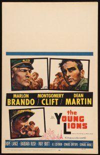 2y722 YOUNG LIONS WC '58 art of Nazi Marlon Brando, Dean Martin & Montgomery Clift!