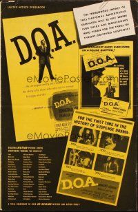 2y129 D.O.A. pressbook '50 Edmond O'Brien had 48 hours to avenge his own murder, classic noir!