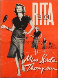 2y173 MISS SADIE THOMPSON pressbook '53 sexy Rita Hayworth swinging purse & turning it on in 3-D!