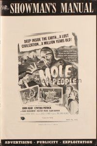 2y174 MOLE PEOPLE pressbook '56 from a lost age, horror crawls from the depths of the Earth!