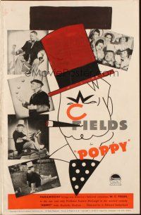 2y184 POPPY pressbook '36 great art of W.C. Fields + Rochelle Hudson & cast members!
