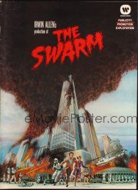 2y203 SWARM pressbook '78 directed by Irwin Allen, cool art of killer bee attack by C.W. Taylor!