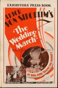 2y216 WEDDING MARCH pressbook '28 Erich Von Stroheim, Fay Wray, great images!