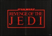 2y107 RETURN OF THE JEDI 11x15 promo brochure '83 when it was still Revenge of the Jedi!