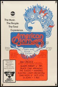 2z049 AMERICAN JAM 1sh '70s ABC music concert, cool artwork, Jimmy Buffett!