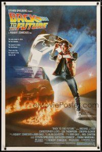 2z074 BACK TO THE FUTURE 1sh '85 art of Michael J. Fox & Delorean by Drew Struzan!
