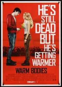 2z802 WARM BODIES advance Canadian 1sh '13 Nicholas Hoult, Teresa Palmer, cold body, warm heart!