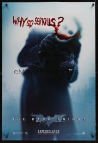 2z185 DARK KNIGHT teaser DS 1sh '08 Heath Ledger as the Joker, why so serious?