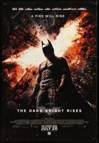 2z188 DARK KNIGHT RISES advance DS 1sh '12 Christian Bale as Batman, a fire will rise!