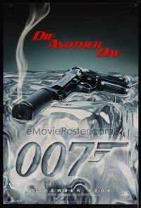 2z211 DIE ANOTHER DAY ice style teaser DS 1sh '02 Pierce Brosnan as James Bond, cool image of gun melting ice