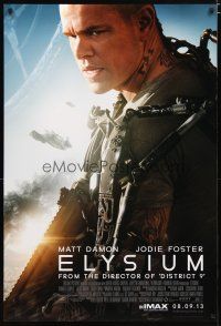 2z228 ELYSIUM advance DS 1sh '13 sci-fi action, cool image of Matt Damon!