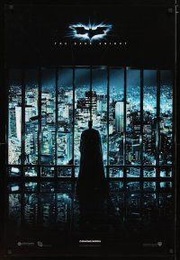 2z186 DARK KNIGHT teaser DS English 1sh '08 Christian Bale as Batman looking over city!