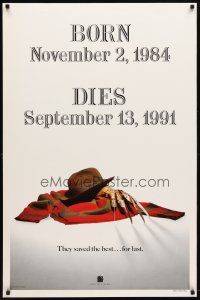 2z271 FREDDY'S DEAD style A teaser DS 1sh '91 cool image of Krueger's sweater, hat, and claws!