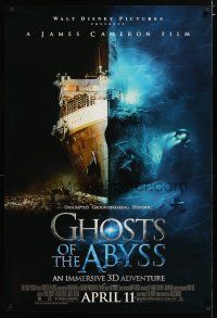 2z289 GHOSTS OF THE ABYSS advance DS 1sh '03 James Cameron 3-D, Titanic, before Avatar!