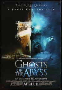 2z288 GHOSTS OF THE ABYSS advance 1sh '03 James Cameron 3-D, Titanic, before Avatar!