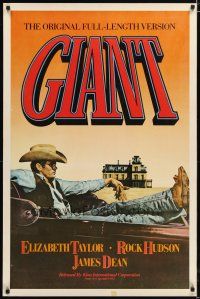 2z291 GIANT 1sh R83 James Dean, Elizabeth Taylor, Rock Hudson, directed by George Stevens!