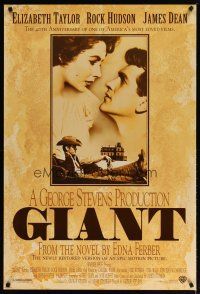 2z292 GIANT 1sh R96 James Dean, Elizabeth Taylor, Rock Hudson, directed by George Stevens!