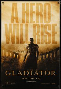 2z298 GLADIATOR teaser DS 1sh '00 a hero will rise, Russell Crowe, directed by Ridley Scott!
