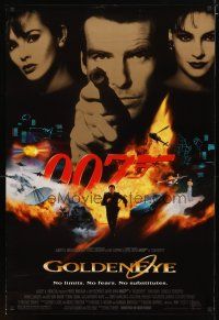 2z307 GOLDENEYE DS 1sh '95 Pierce Brosnan as Bond, Isabella Scorupco, sexy Famke Janssen!
