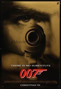 2z306 GOLDENEYE advance DS 1sh '95 Pierce Brosnan as secret agent James Bond 007, cool close-up!