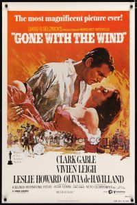 2z308 GONE WITH THE WIND 1sh R80 Clark Gable, Vivien Leigh, Leslie Howard, all-time classic!