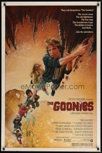 2z310 GOONIES 1sh '85 Steven Spielberg, Josh Brolin, teen adventure classic, Drew Struzan art!