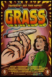 2z312 GRASS 1sh '99 history of marijuana in the U.S., great drug artwork!